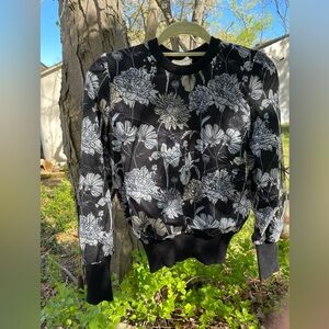 Ivee Black Floral Print Sweater